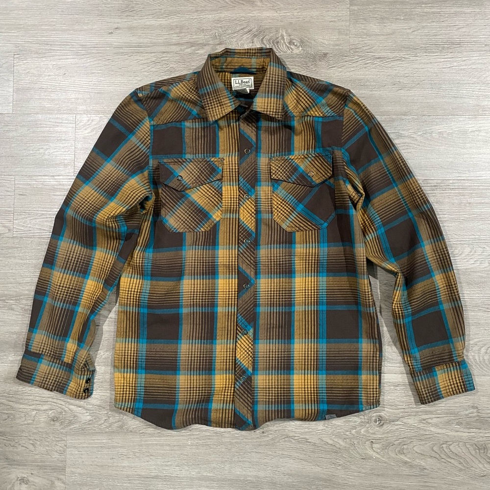 Men's L. L. Bean Plaid Button-Up Shirt‎ Shirt Small Regular